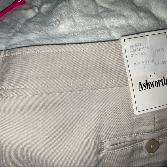 🎄ASHWORTH Ladies Stone Color Golf Skort Features Side Zipper Sz 14 NWT - Picture 11 of 14